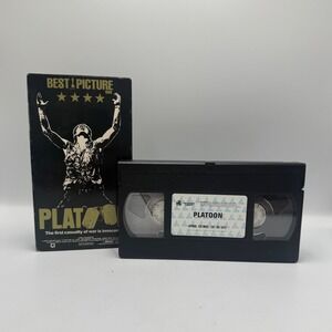 Platoon VHS 1988 Vestron Video Oliver Stone War Drama Movie 6012 Hi-Fi Stereo